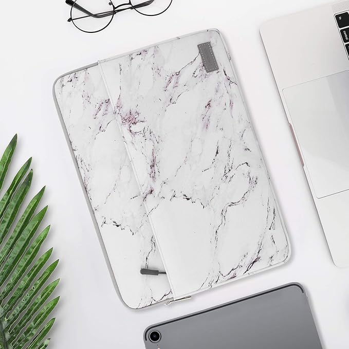 MoKo 9-11 Inch Tablet Sleeve Bag Carrying Case Fits New 11 inch iPad Air M3, iPad A16 2025, iPad Pro 11 M4/Air M2, iPad Air 5/4/3th, iPad 10/9/8/7th, Marble