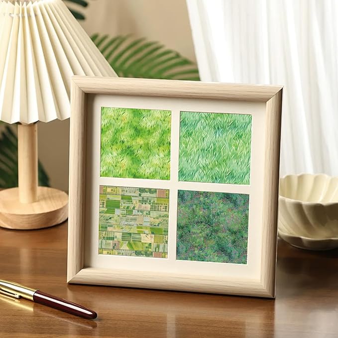 Scrapbook Paper,24 Sheets 6"x 6" Decorative Papers,Single-Sided Vivid Origami Decoupage Paper for Card Making,DIY Album, Hand Account & Travel Diary Craft Projects,Green Grassland