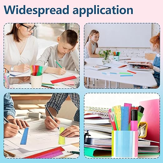 30Pcs 6 Inch Rulers with Inches and Centimeters in Bulk,Plastic Ruler in Assorted Colors, Clear Ruler, Transparent Rulers Bulk for Students Back to School Office Supplies(30Pcs)