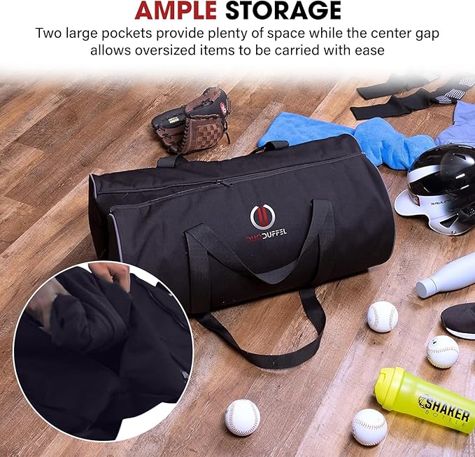 Bag – Convertible 2-in-1 Gym and Travel Bag with Dual Large Pockets, Adjustable Center Gap, Water Repellent Polyester, Perfect for Sports, Fitness, and Weekend Trips (Large Size)