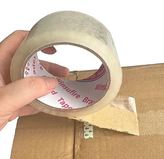 WINSUFIRE Heavy Duty Packing Tape for Shipping, Scotch Tape,Total 390Y, 1.88 inch x 65 Yards,6 Pack Clear Packing Tape, Scotch Packaging Tape with Dispenser