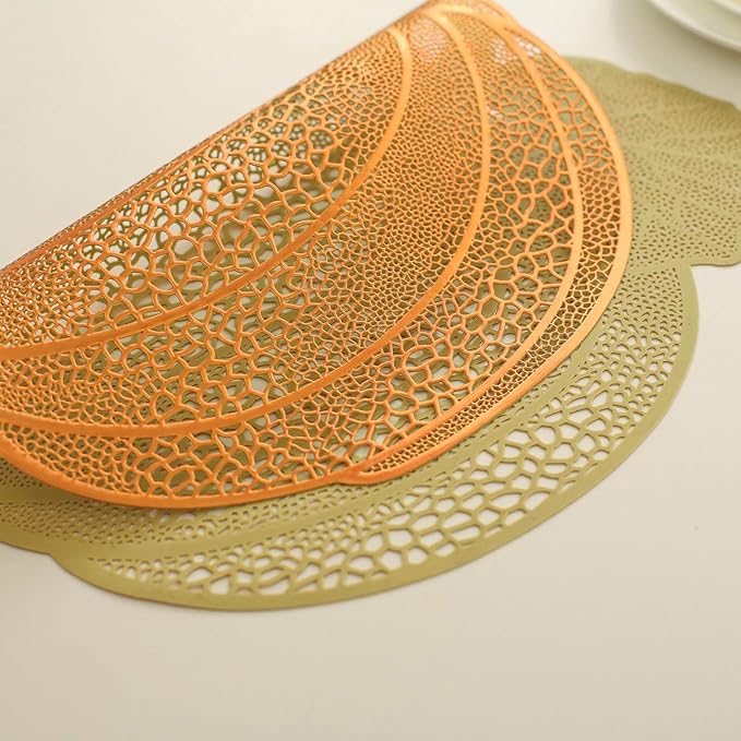 Fall Pumpkin Placemats, Set of 6 Halloween Thanksgiving Placemats, Autumn Harvest Place Mats Home Table Decorations, Orange