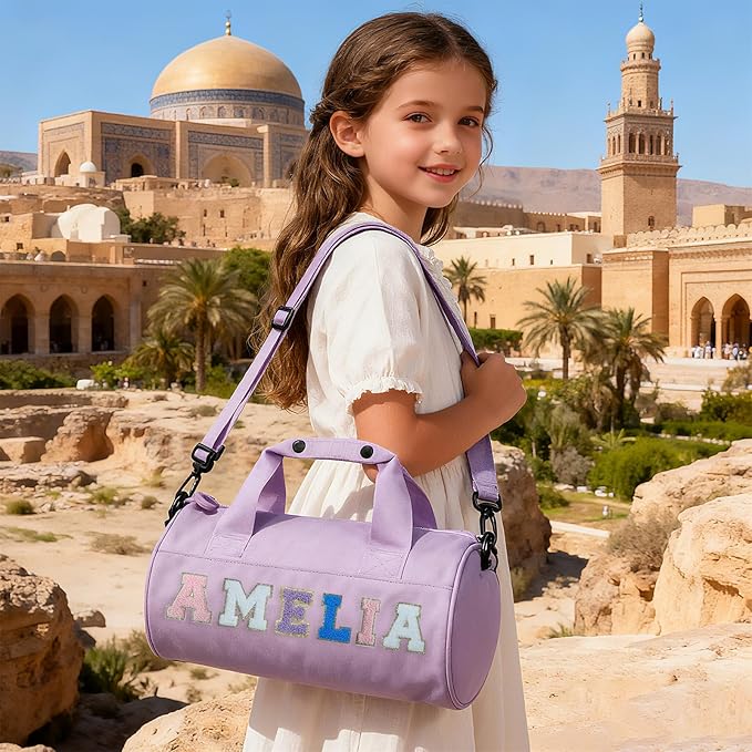 Personalized Dance Ballet Bag for Girls Small Travel Duffle Sport Gym Bag for Kids Weekender Overnight Bags Customized Birthday Gifts for Girls Dancer Students Black