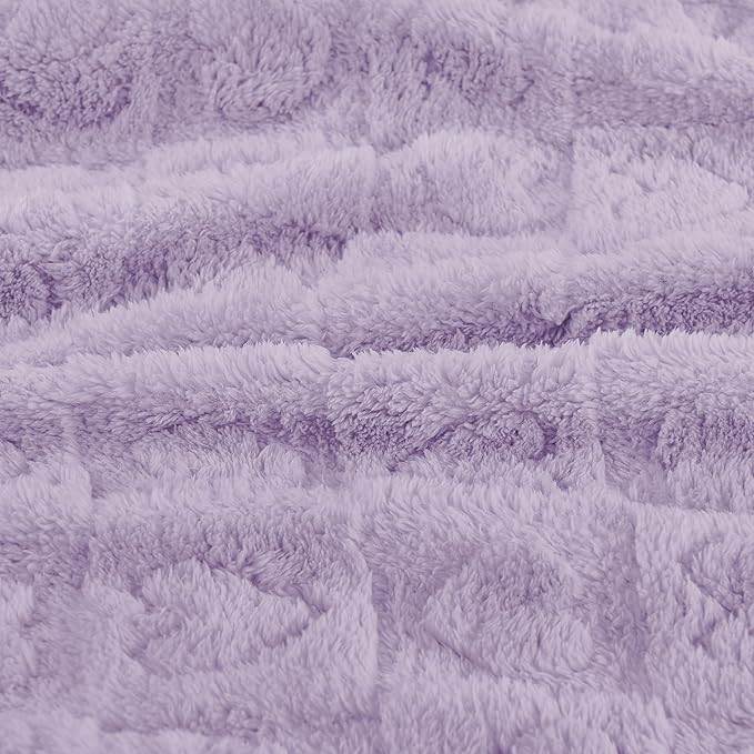 Yurhap Fleece Baby Blanket Heart Checkered Blanket, Ultra Soft Cozy Baby Blankets for Girls Boys, Fluffy Infant Toddler Newborn Receiving Blankets for Crib Stroller 30”×40” (Purple)