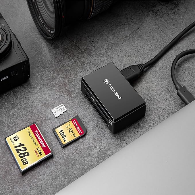 Transcend USB 3.1 Gen 1 Type-C All-in-1 Multi-Card Reader (CF/SD/SDHC/SDXC/microSD)