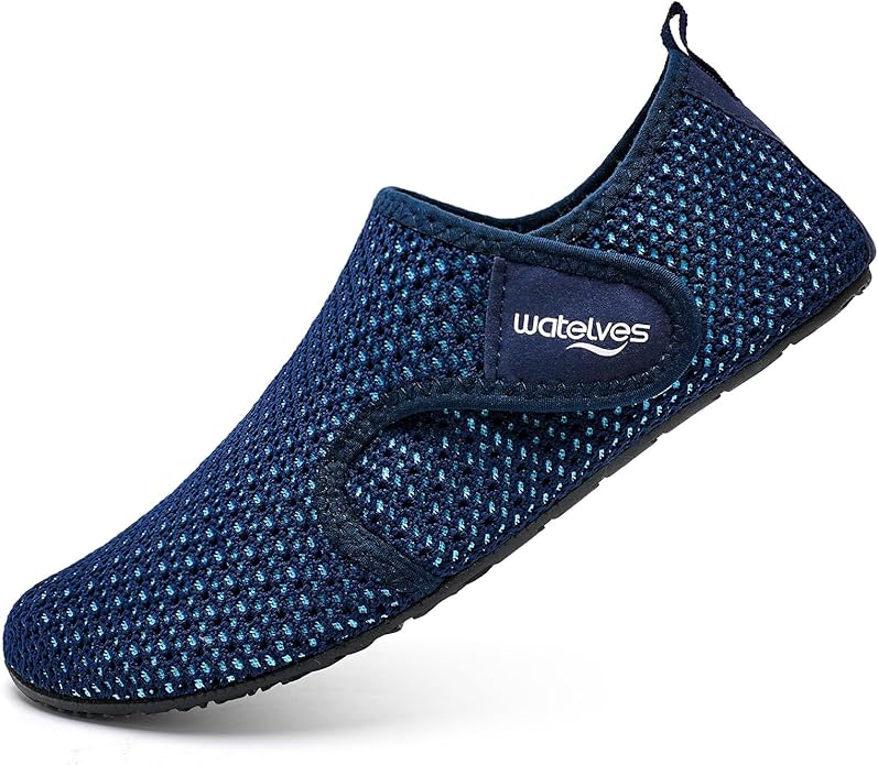 WateLves Water Shoes for Women Men Swim Beach Aqua Socks Quick Dry Barefoot House Slippers Travel Shoes with Adjustable Magic Tape for Pool Diving Boating Yoga Surf