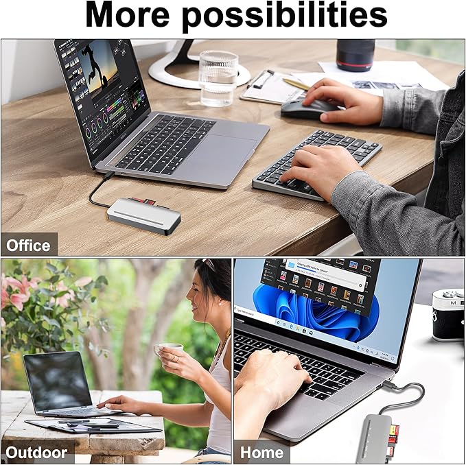 Memory Stick Pro Duo Card Reader, 7 in1 Memory Stick Pro Duo Adapter USB C for SD/TF/CF/XD/MS, Multi Card Reader for Camera, Game Trail Camera, Phone, Tablet, Laptop, Android