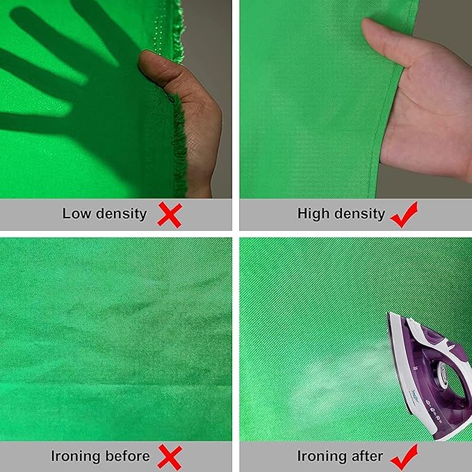 Aimosen 10 X 7 FT Green Screen Backdrop for Photography, Chromakey Virtual GreenScreen Background Sheet for Zoom Meeting, Cloth Fabric Curtain for Party Decor Video Studio Calls Streaming Gaming Photo