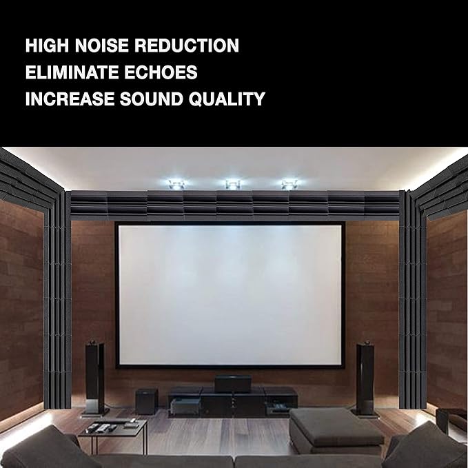 Sonic Acoustics 12 Pack Acoustic Foam Panels 7" X 7" X 12" Sound Absorbing Panel, Bass Trap Studio Foam, Corner Block Finish, Sound Panels Soundproof Sound Insulation Absorbing