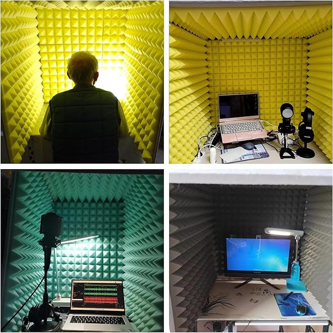 Sound Proof Foam Panels, Sound Proof Foam, Sound Proof Booth, Desktop Soundproof Cover,self Made Sound Recording Studio,Vocal Sound Absorbing Shield,for Studio Desk,Recording Booth,Purple