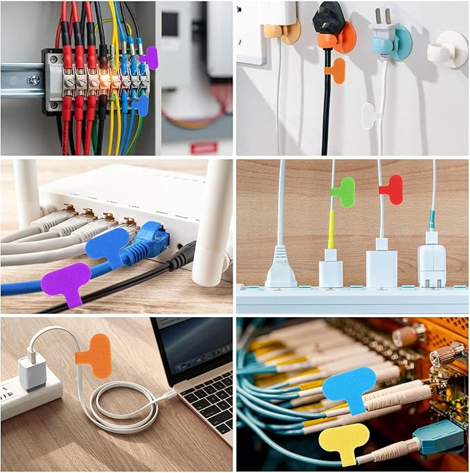 40 Pcs Cable Labels Tags Multi Color Durable Cable Labels With Writable Surface, Waterproof Wire Labels For Electronics Organization Multi-Color Write On Cord Label, 2.44" X 1.49" Cord Tags (8 Colors)