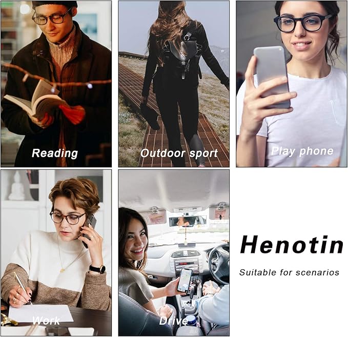 Henotin 3 Pack Blue Light Blocking Reading Glasses,Spring Hinge Computer Readers for Men Women,Anti UV Ray Filter Eyeglasses (3 Pairs, 0.75)