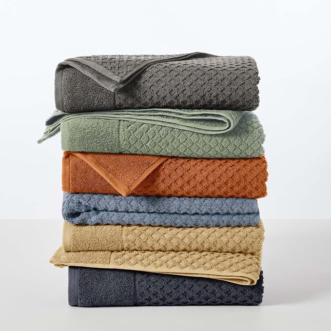 Great Bay Home Bath Towels - 100% Cotton 4 Pack 54x27 Bath Towel Set - Absorbent, Durable, Quick-Dry Towels for Bathroom (Oatmeal)