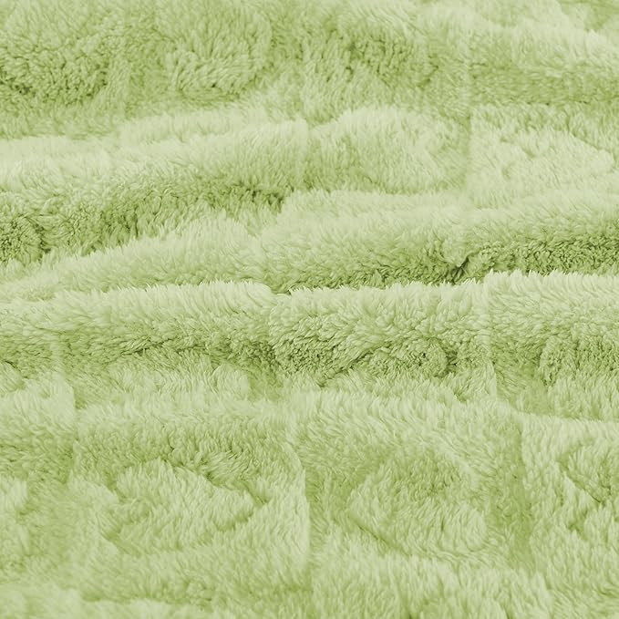 Yurhap Fleece Baby Blanket Heart Checkered Blanket, Ultra Soft Cozy Baby Blankets for Boys Girls, Fluffy Infant Toddler Newborn Receiving Blankets for Crib Stroller 30”×40” (Green)