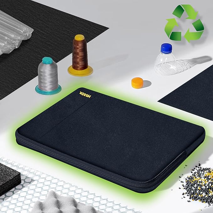 Hseok Laptop Sleeve 15 inch Case with Side Pocket Compatible with MacBook Air 15" M3 M2, Mac Pro 15“, Surface Laptop 15, XPS 15 and Most 14-15 inch Notebooks Chromebooks Tablets,B01K01