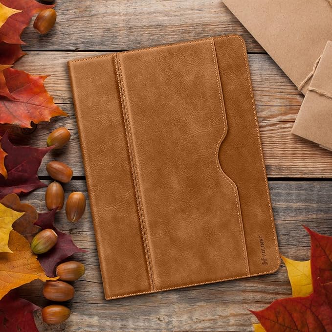H HOLIMET Case for iPad Air 11 Inch M3/M2 (2025/2024)/iPad Air 4th/5th Generation 10.9 Inch 2022/2020 with Pencil Holder Soft Back Shockproof Protective Vegan Leather