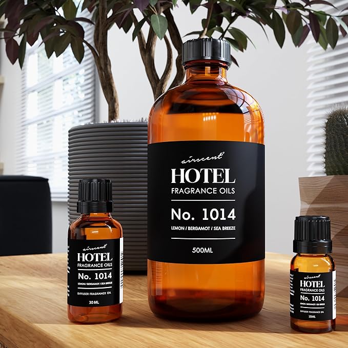 AirScent Hotel Diffuser Oil No. 1014 Inspired by The Iconic 5-Star Hotel Coastal Blend - Lemon Bergamot Sea Breeze - 500 mL Fragrance Oil for Ultrasonic and Waterless Diffusers and Crafting