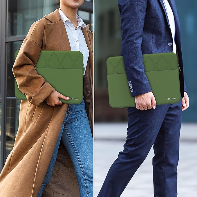Smatree Laptop Sleeve for 15.6 inch MSI Vector GP66/GP66 Leopard/Raider GE67 HX/Raider GE66/GE66 Raider/GE66 Dragonshield, MSI Laptop Case with Pocket, YKK Zipper, Shockproof Design, Green (E612G)