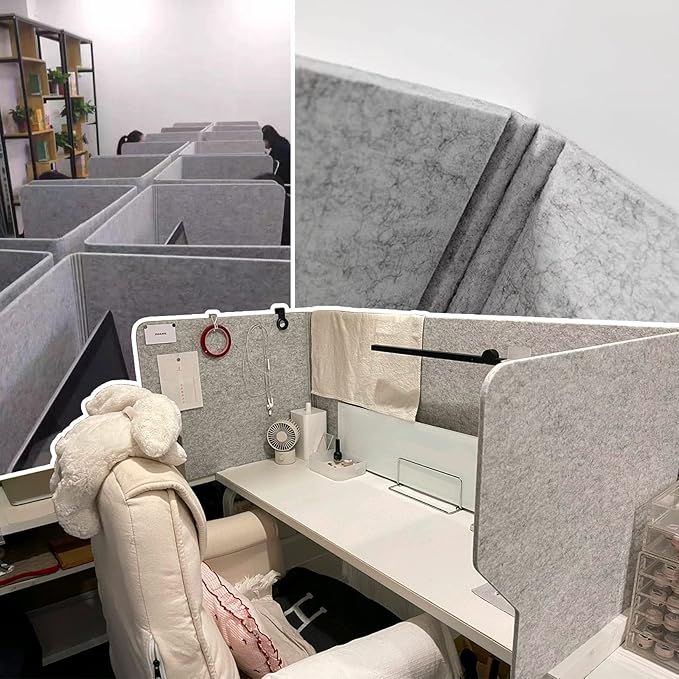 Desk Dividers Desk Panel Desktop Privacy Panel, 24" 32" 40" Freestanding Stand Up 3 Panels Privacy Acoustic Panel, Sound Absorbing Acoustic Desk Divider For Remote Office ( Size : 60cm(23.6in) )