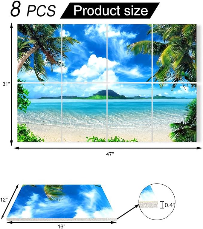 YPY Decorative Soundproof Wall Panels Acoustic Panels: Sound Absorbing Wall Art, Noise Canceling Wall Panels Recording Studio Acoustical Treatments 8 Pack 48x32 Inches