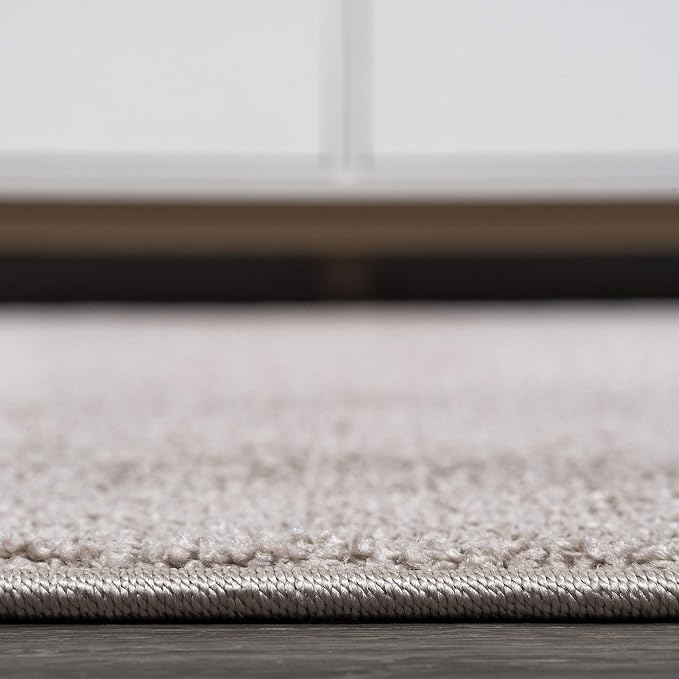 JONATHAN Y Haze Solid Low-Pile Beige 3x5 Oval Indoor Area Rug, Coastal,Bohemian,Minimalist,Classic, Easy-Cleaning for Living Room,Bedroom,Kitchen,Pet Friendly,Non-Shedding (SEU100G-3OV)