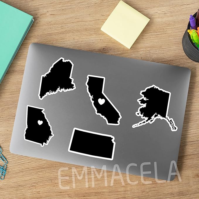 (3PCS) Pennsylvania Map Stickers, US State Waterproof Vinyl Decals for Tumblers, Water Bottles, Laptops, Books, Scrapbooks, Great for Pennsylvania Lovers 3 x 1.8 Inch
