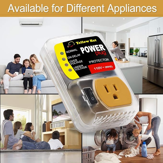 Voltage Protector, Surge Protector for Home Appliance, Voltage Brownout Outlet 110V 15A 2200 Watts