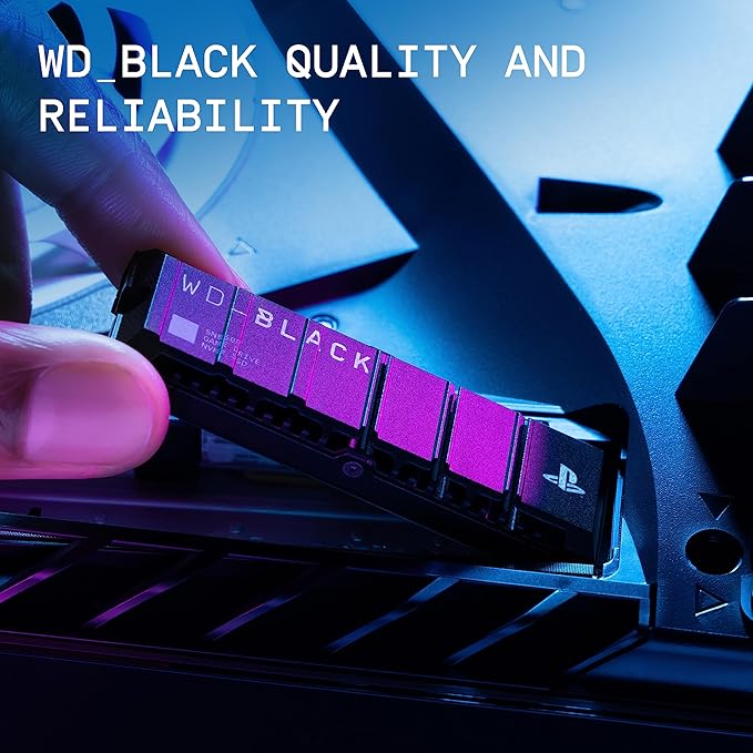 WD_BLACK 4TB SN850P NVMe M.2 SSD Officially Licensed Storage Expansion for PS5 Consoles, up to 7,300MB/s, with heatsink - WDBBYV0040BNC-WRSN,Black