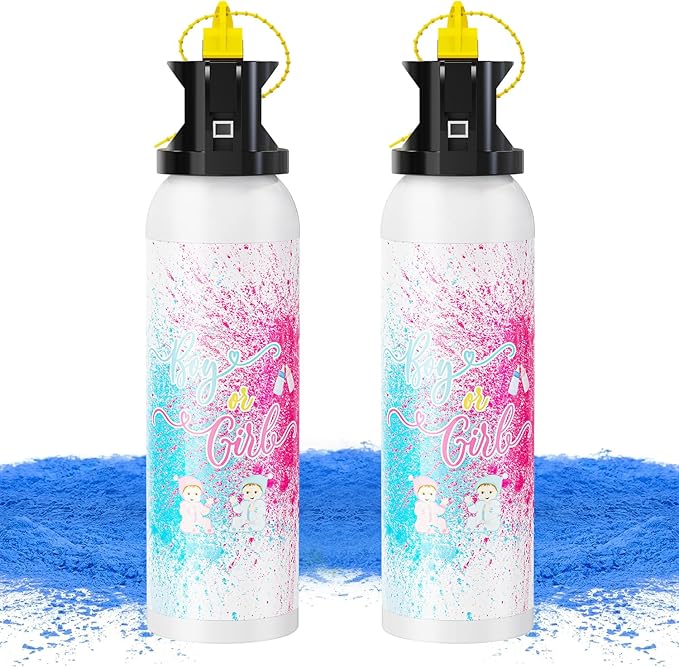 Large Gender Reveal Fire Extinguisher Color Blasters: 2 Pcs Blue Blaster Only for Baby Boy with Blue Smoke suitable for Gender Reveal Party Decorations (blue)