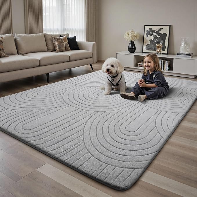 Sour Lemon 10x14 Area Rugs for Living Room, Soft Large Area Rug Indoor Modern Carpet for Bedroom,Machine Washable Area Rug Non-Slip Rug Carpet for Kids Home Dorm Under Dining Table Office Decor