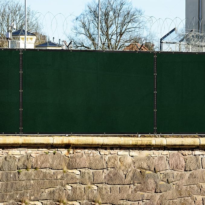 Windscreen4less Privacy Fence Screen 6' x 30' Heavy Duty Windscreen Fencing Mesh Fabric Shade Net Cover for Outdoor Wall Garden Yard Pool Deck, Green