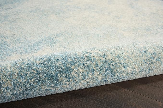 Nourison Home Passion 8' Runner Navy Light Blue Fabric Modern Area Rug (8' Runner)