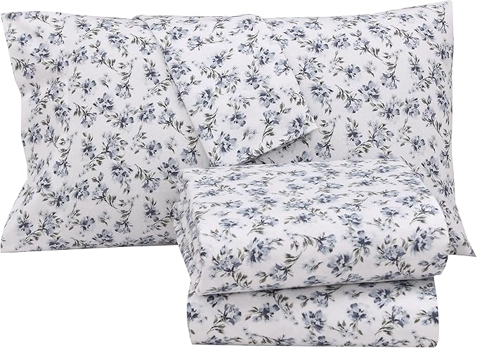 RUVANTI Flannel Sheets Twin XL Size - 100% Cotton Double Brushed Twin XL Sheet Sets, Deep Pockets 16 Inches, All Seasons Breathable & Extra Soft Bed Sheets, Warm & Cozy, 3 Piece, Perri Me
