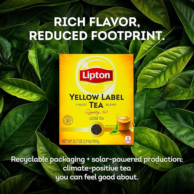 Lipton Yellow Label International Blend | Loose Tea | Premium Quality | Compatible for Milk Chai | Bold & Rich Flavor | Bulk Tea | 900 Grams (Pack of 4)
