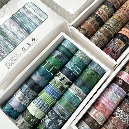 YUBBAEX Cute Washi Tape Value Pack 36 Rolls Aniamls Printed Masking Tape Kawaii Decorative for Arts, DIY Crafts, Journal Supplies, Planners, Scrapbook, Card/Gift Wrapping (Girly Style)