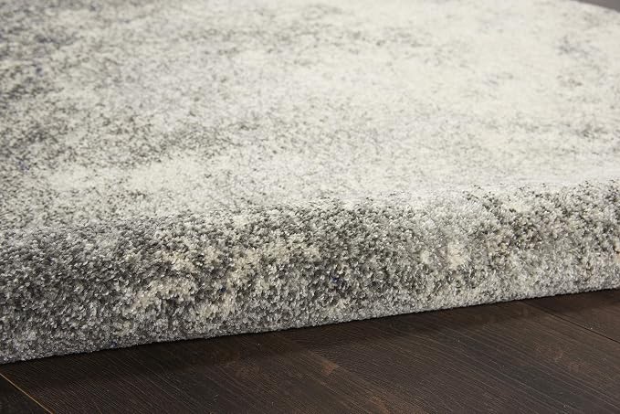 Nourison Home Passion Charcoal/Ivory 1'10'' x 6' Area-Rug, Modern, Abstract, Easy-Cleaning, Non Shedding, Bed Room, Living Room, Dining Room, Kitchen, (6' Runner)