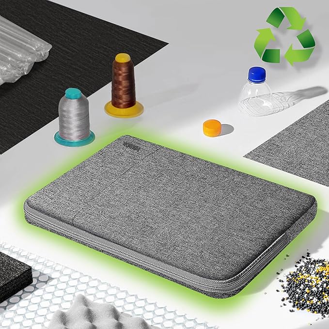 Hseok Laptop Case 15.6 Inch Sleeve, Shockproof Protective Water Repellent with Accessory Pocket,Compatible with Mac Pro 16 inch 2025-2019, Sleeve Bag for Most 15 15.6 16 Notebooks,Dark Gray&Gray