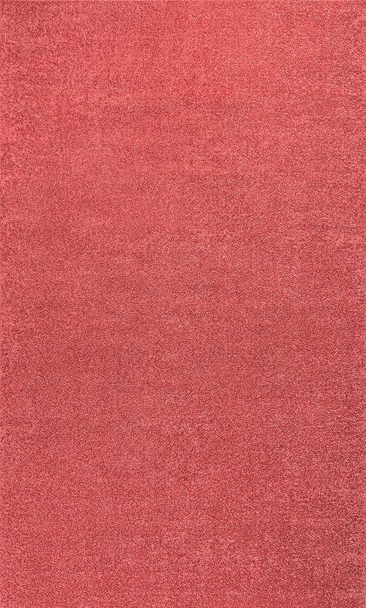 JONATHAN Y Haze Solid Low-Pile Red Indoor Area Rug 5x8, Coastal,Bohemian,Minimalist,Classic, Easy-Cleaning for Living Room,Bedroom,Kitchen,Pet Friendly,Non-Shedding (SEU100E-5)