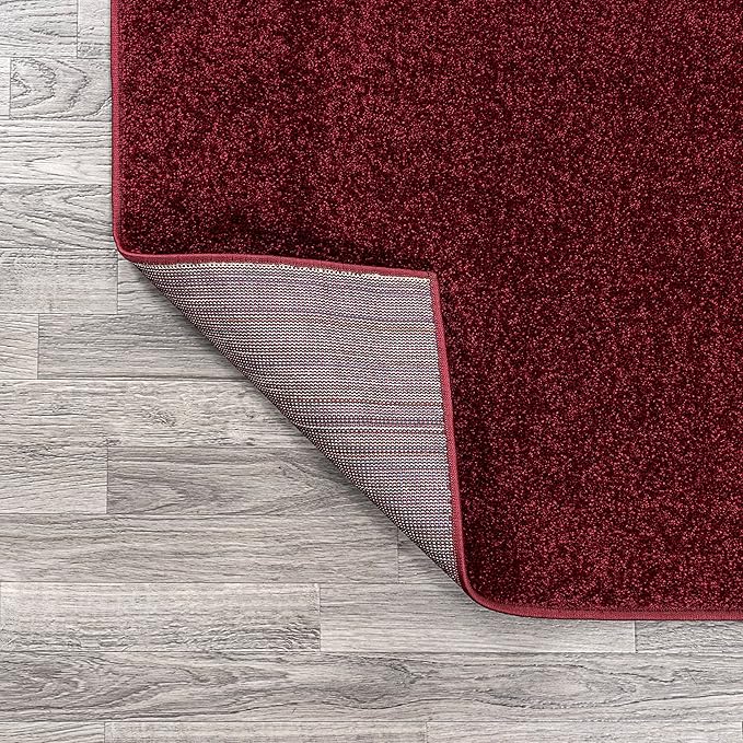 JONATHAN Y Haze Solid Low-Pile Dark Red 6x9 Oval Indoor Area Rug, Coastal,Bohemian,Minimalist,Classic, Easy-Cleaning for Living Room,Bedroom,Kitchen,Pet Friendly,Non-Shedding (SEU100Q-6OV)