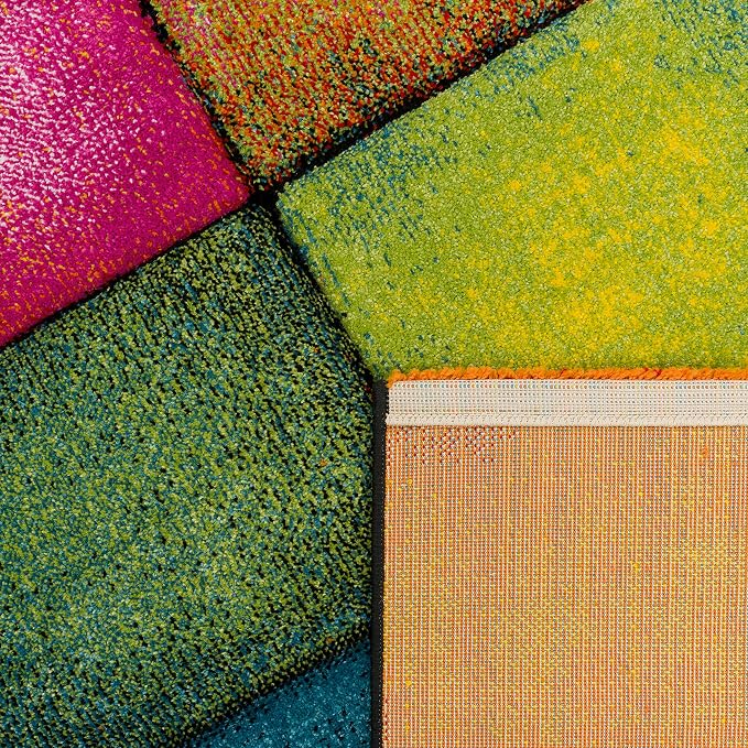 Paco Home Colorful Area Rug Checkered with Multicolor Squares, Size: 7'10" x 10'10"