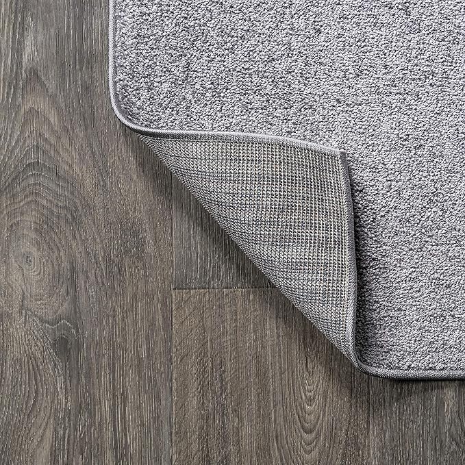 JONATHAN Y Haze Solid Low-Pile Gray 6x6 Square Indoor Area Rug, Coastal,Bohemian,Minimalist,Classic, Easy-Cleaning for Living Room,Bedroom,Kitchen,Pet Friendly,Non-Shedding (SEU100A-6SQ)