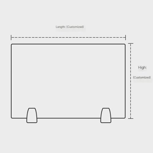 Desk DividersPrivacy Desk Divider 4mm Frosted Acrylic Panel Soundproof and Visual Distraction Shield for Office Desk Free Standingable,Frosted-40X40CM
