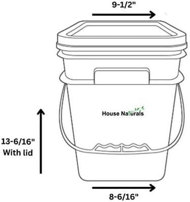 House Naturals 4 Gallon Square Food Grade Plastic Bucket with Lid, Made in USA (Pack of 2) (Pink)