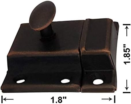 QCAA Oval Turn Cabinet Latch, for Cupboard & Other Furniture, Small, Antique Copper, Made in Taiwan, 1 Pack