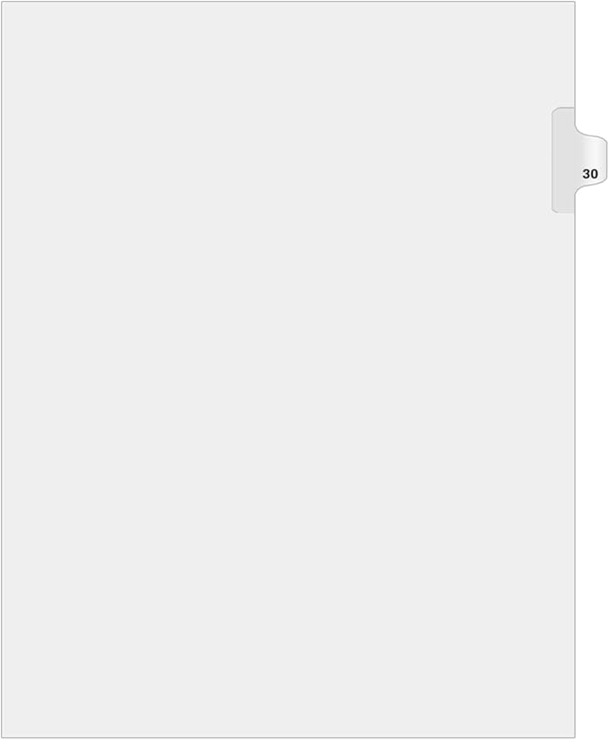 Exhibitindexes® Side Number Tabs - AVE Style Bold Font - Pack of 25