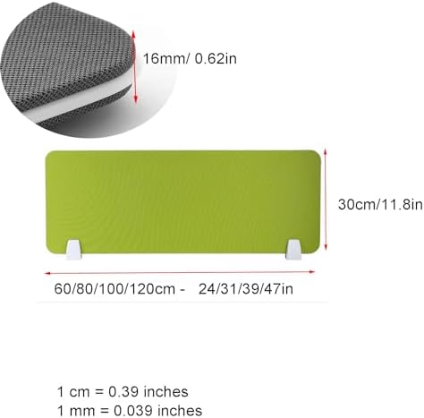 Freestanding Acoustic Desk Divider - Soundproof Privacy Panel for Office Workstation, Red 120x30cm - Effective Noise Reduction & Workspace Separation