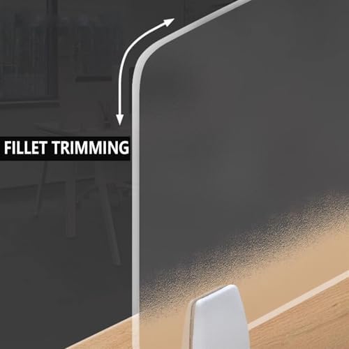 Desk DividersPrivacy Desk Divider 4mm Frosted Acrylic Panel Soundproof and Visual Distraction Shield for Office Desk Free Standingable,Frosted-40X40CM