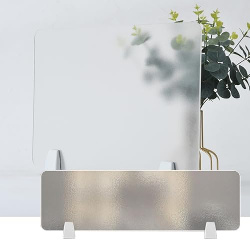 Desk DividersPrivacy Desk Divider 4mm Frosted Acrylic Panel Soundproof and Visual Distraction Shield for Office Desk Free Standingable,Frosted-80X40CM