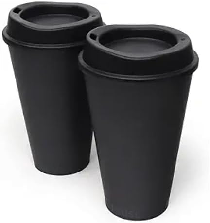 Coolcap 12 oz PLA Black Eco Friendly Cups 100 Packs Sustainable Plant Based Leak Resistant for Cafes Offices Events