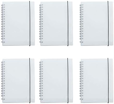 Yansanido 6 Pcs A6 Graph Paper Clear Hardcover Spiral Notebooks Journals Planner 5.7 Inch x 4.1 Inch 160 Pages (80 Sheets) Thick Paper (Grid 6 Pcs)